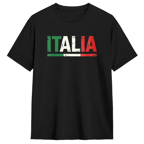 Italia Flag Unisex Black T-shirt gallery