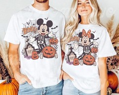 Disney All Characters Skeleton Halloween Mickey & Friends Unisex Tee 660928
