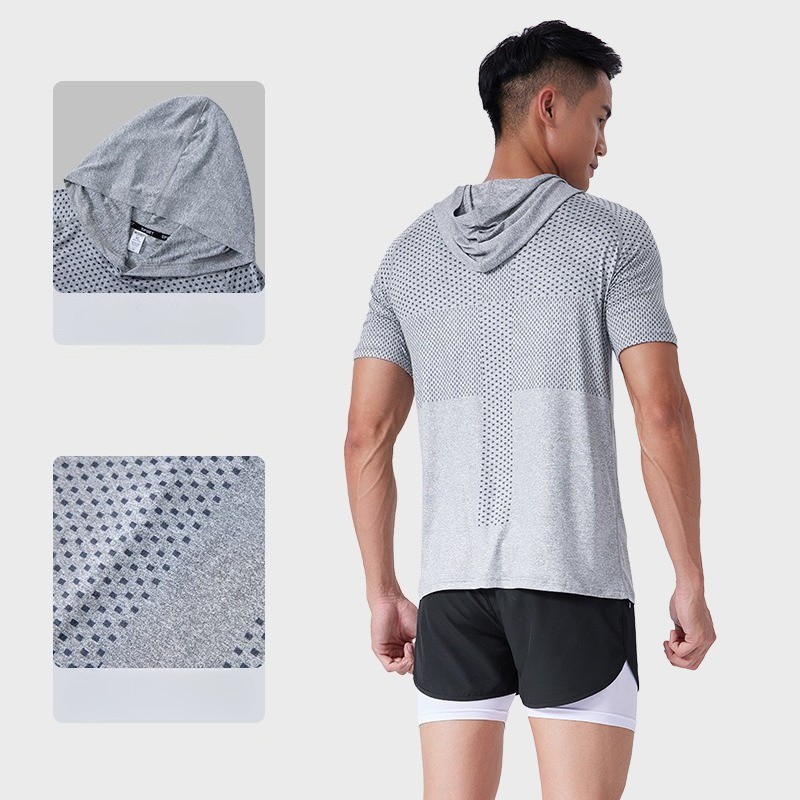 Men's High Stretch Breathable Clothes Moisture Wicking Running Fitness T-Shirt gallery