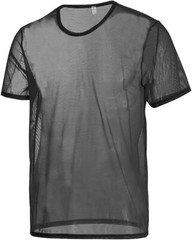 Zonbailon Men’s Shirts Short Mesh Sleeve See Through T-Shirt Tops Undershirts