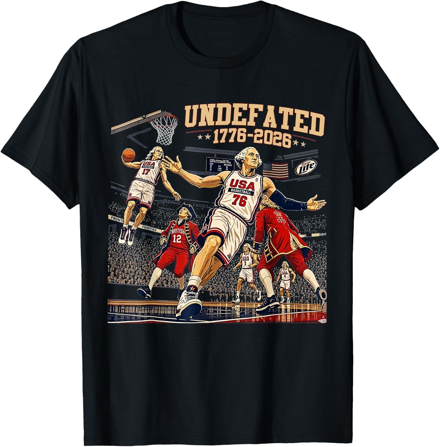 Undefeated 1776-2026 250 Years Basketball 4th of July Unisex T-Shirt gallery