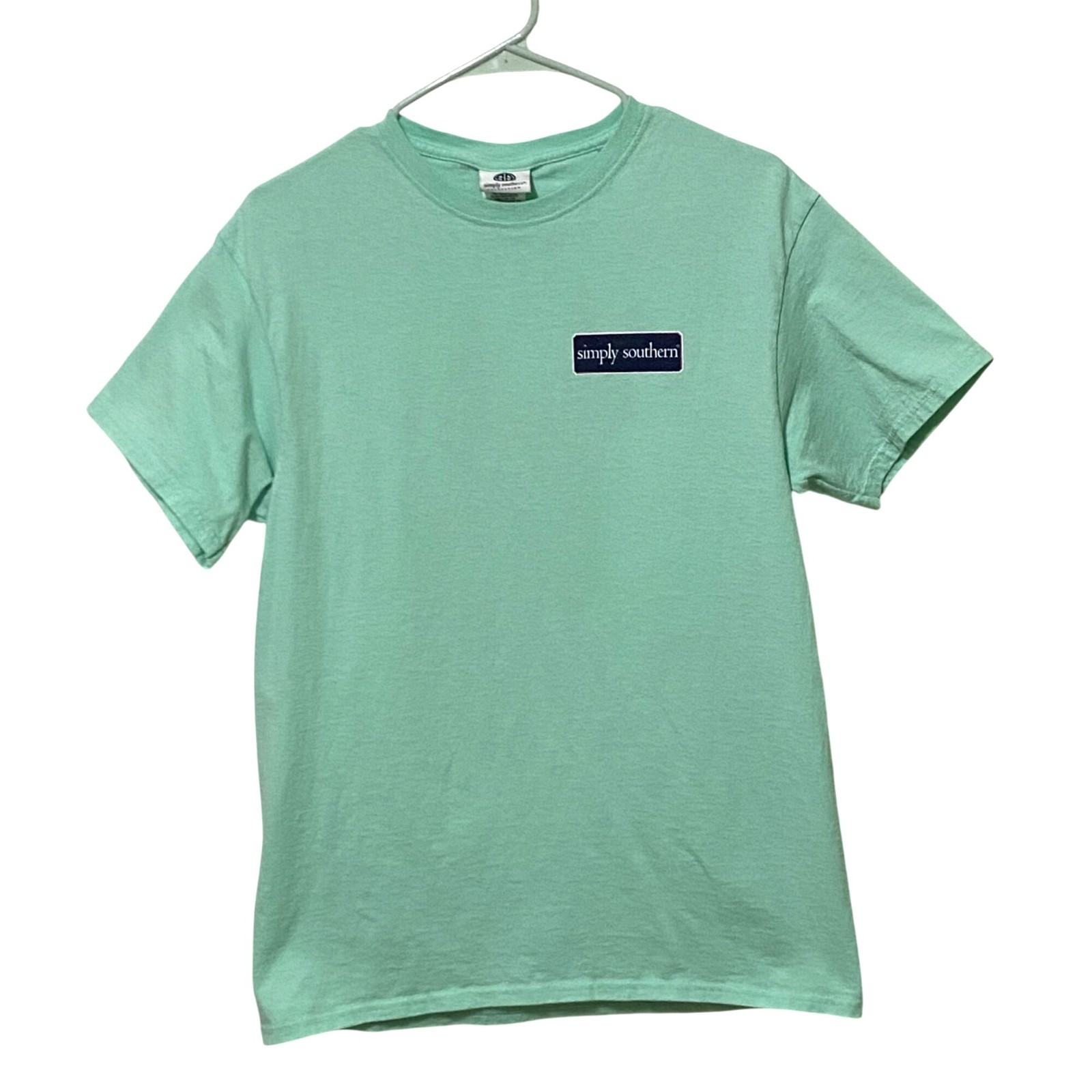 Simply Southern Mens Preppy T-Shirt M Minty Green Bow Ties Casual Coastal gallery