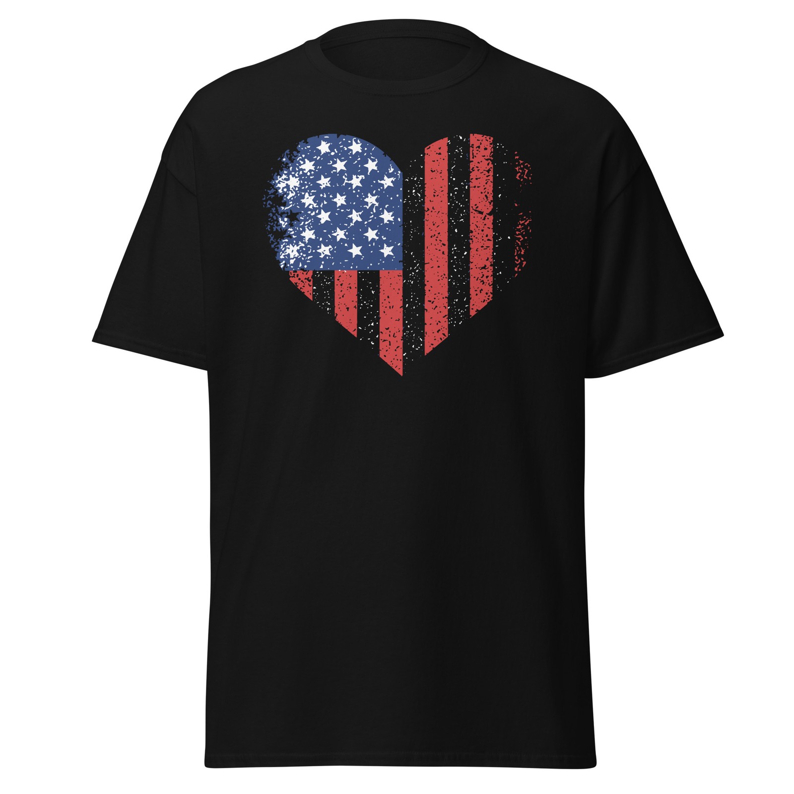 Adult Heavy Cotton™ T-Shirt | Gildan 5000 – Grunge Heart USA Flag