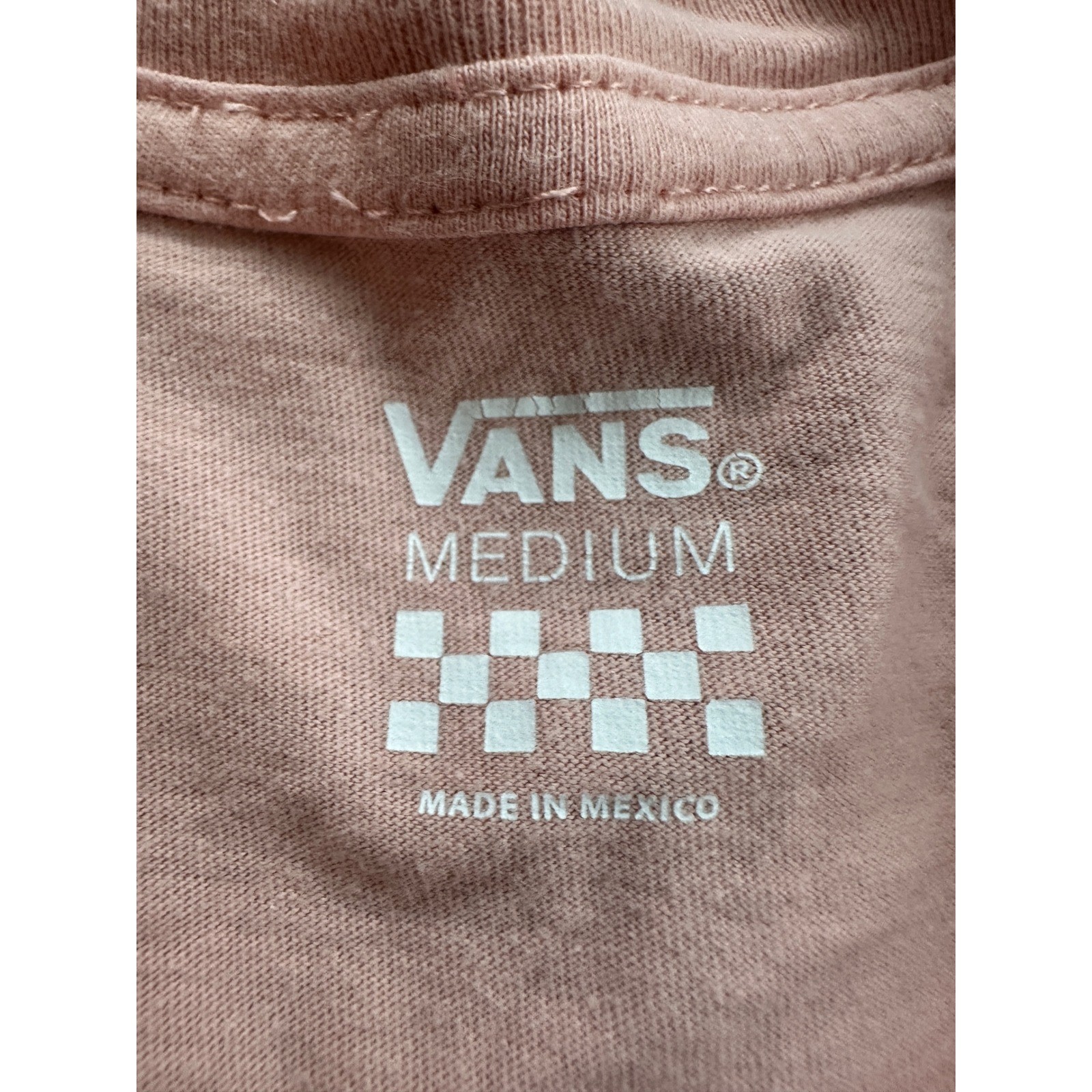 Vans mens Long Sleeve Graphic T-Shirt Pink Checkerboard Logo VN0A7S1V Medium gallery