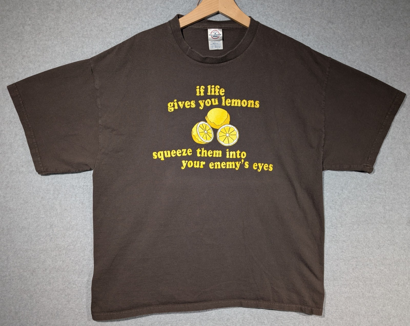 VTG Y2K Delta Pro Weight T Shirt Mens XL When Life Gives You Lemons Funny Tee gallery