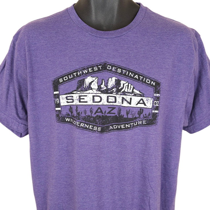 Sedona Arizona T Shirt Mens Size Large Purple Southwest Destination Souvenir