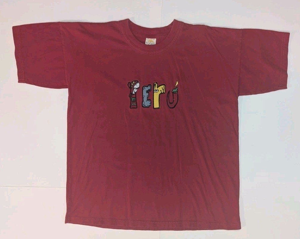 Vintage 90s RUFYAR'S Peru Embroidered Parrot Llama Pepper Spellout Red Size Med gallery