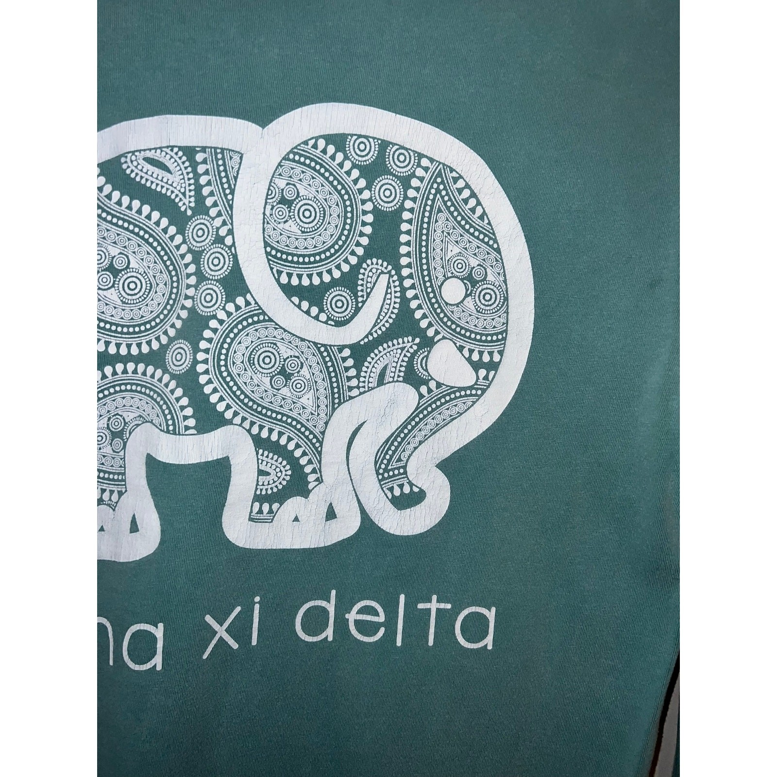 Alpha Xi Delta Shirt Long Sleeve Elephant College Green Y2K Comfort Colors Small gallery