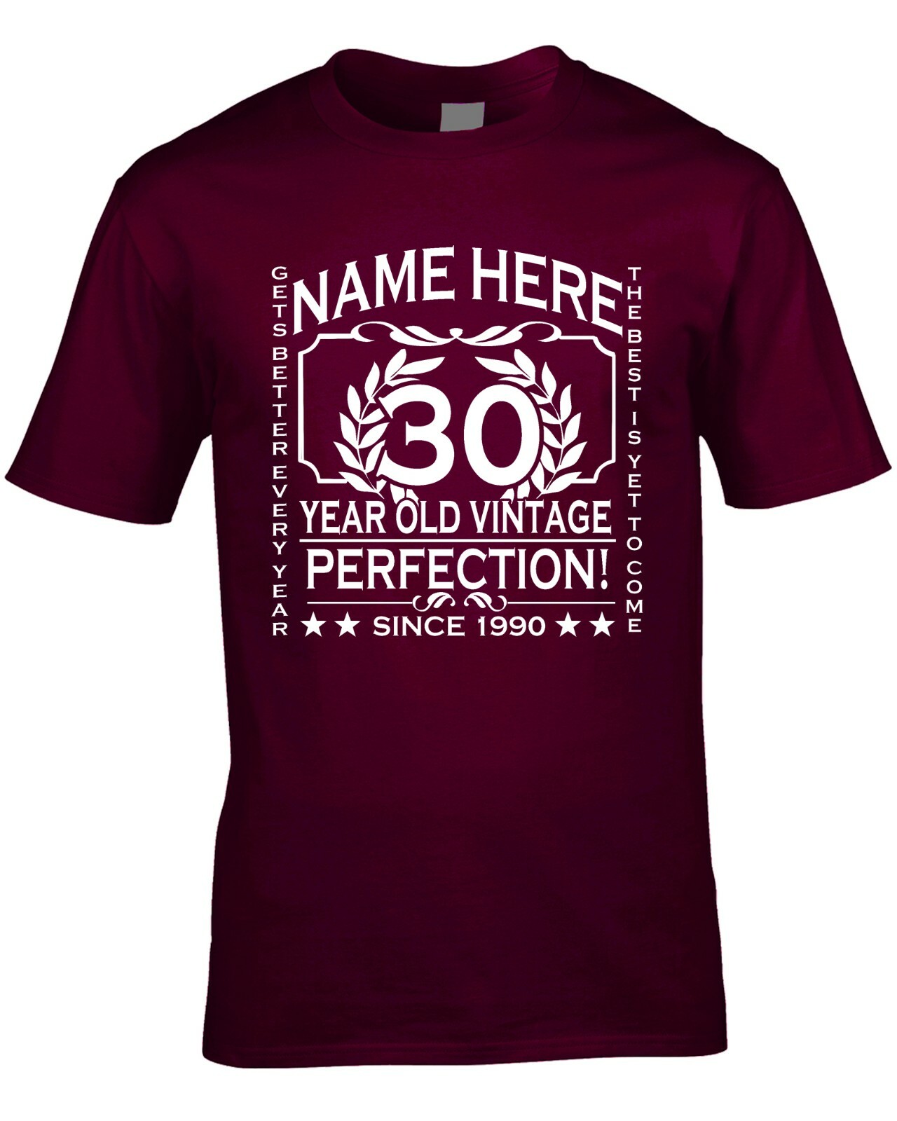 30th Birthday T-Shirt Personalise with Name Age Year Ideal Birthday Gift T-Shirt gallery