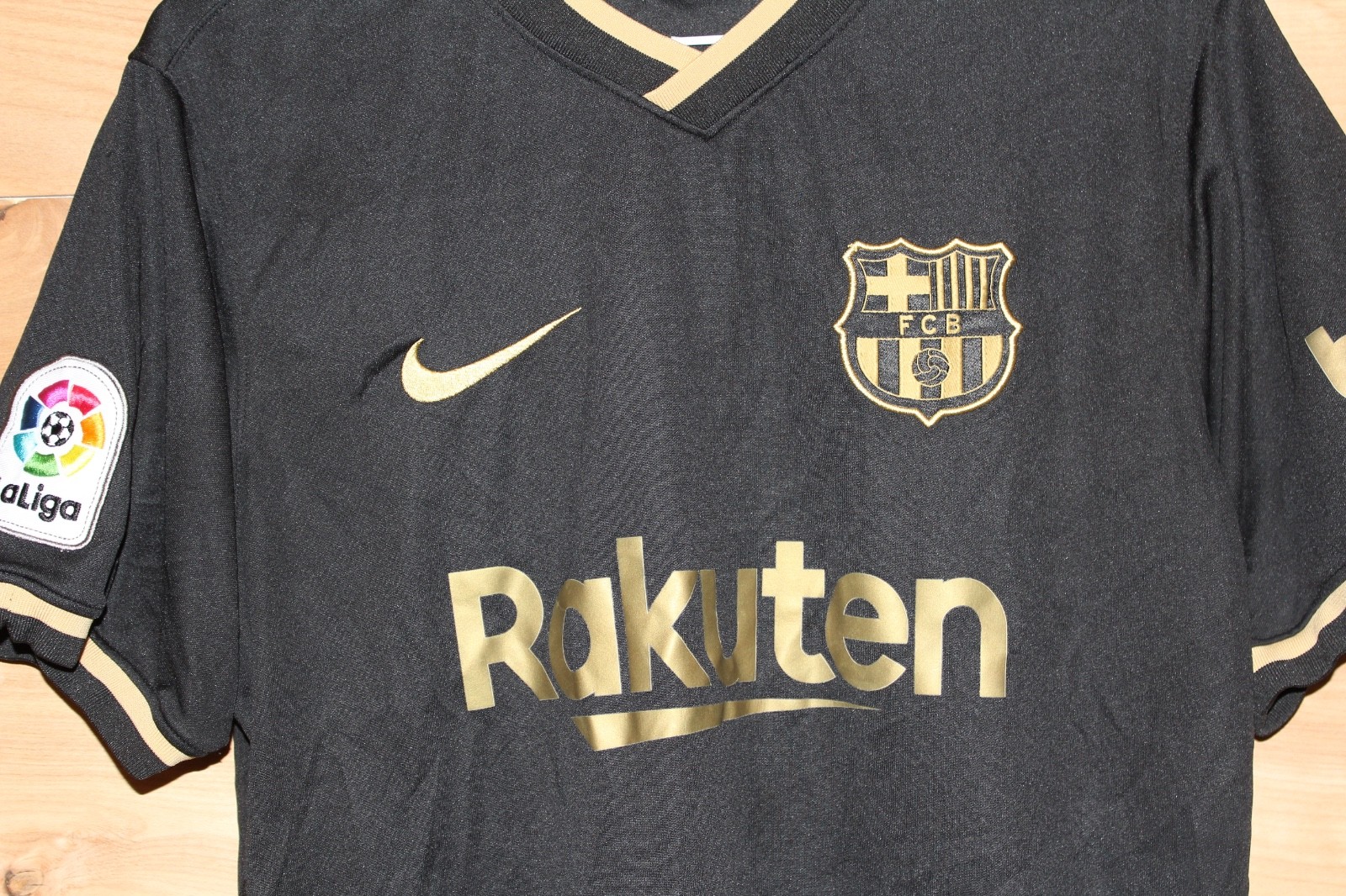 Nike FC Barcelona Black Gold Dri-Fit Soccer Jersey Mike 23 Men’s Large gallery