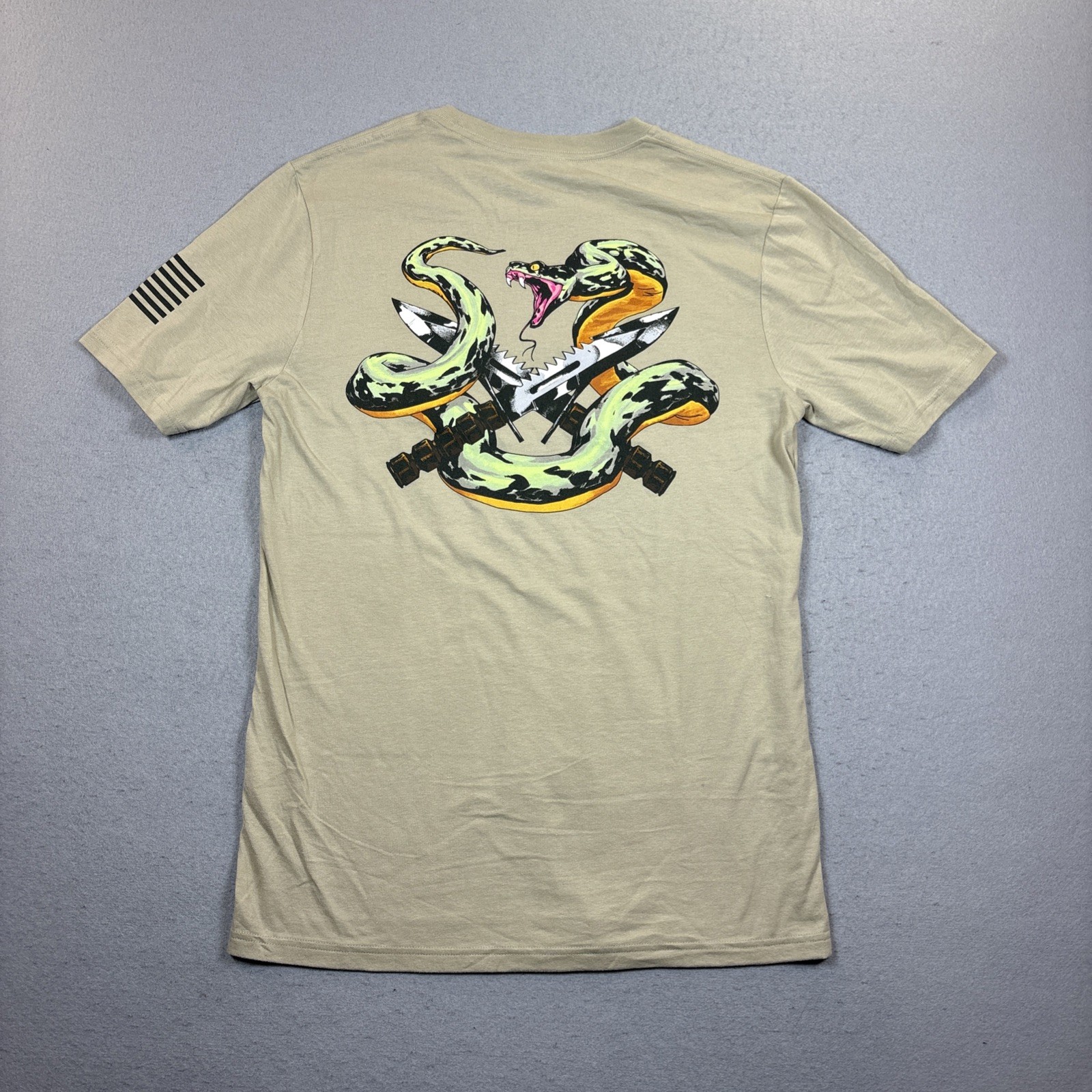 NWT Under Armour Size Small Men's Freedom Snake Knife Cotton Desert Sand T-Shirt gallery