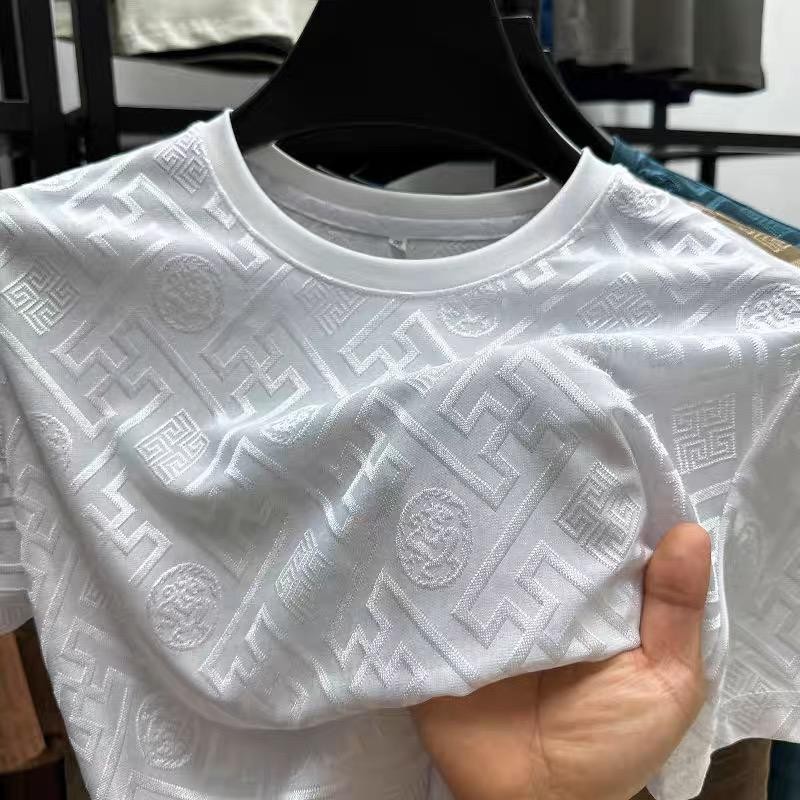 Men’s Breathable Ice Silk T-shirt Lightweight Summer Casual Designer Tee New