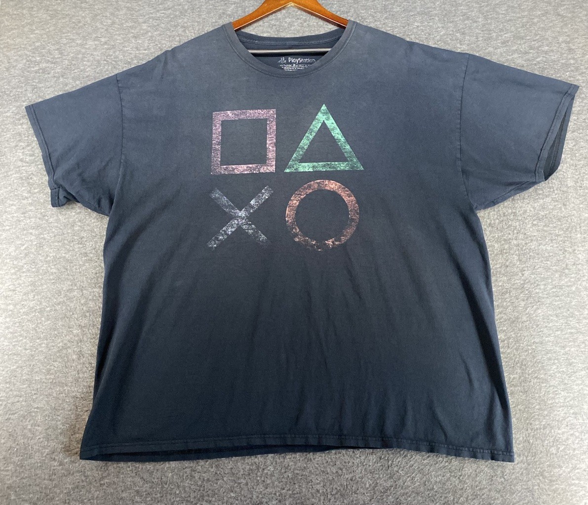 PlayStation T Shirt Button Logos Ripple Junction Blue Men’s 3XL SEE PICS gallery