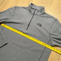 The North Face gray 1/4 zip lightweight pullover fleece jacket Men Sz M