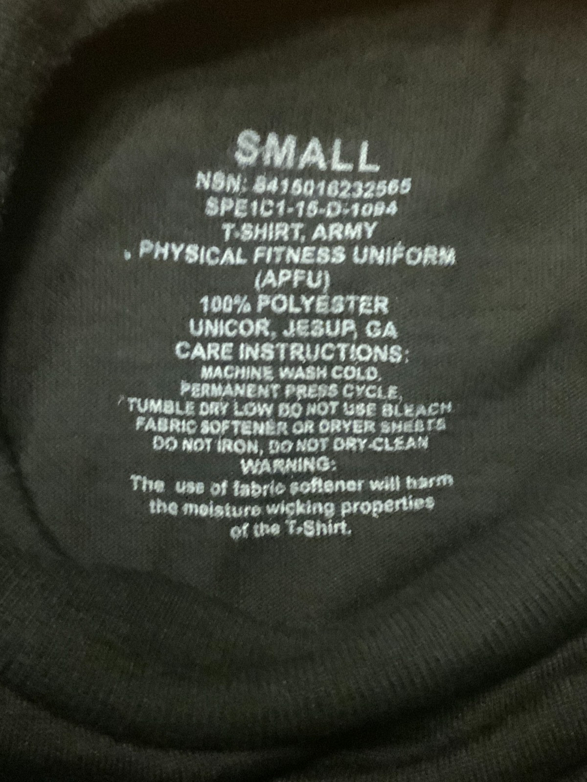 Army Unisex Physical Fitness Uniform Tee, Size S, Color Black gallery