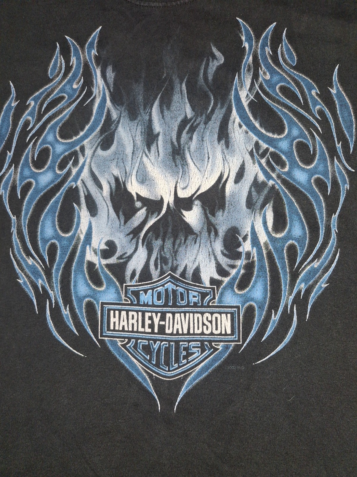 Vintage Harley Davidson T Shirt Blue Flame Pittsburgh, PA SEE MEASUREMENTS gallery