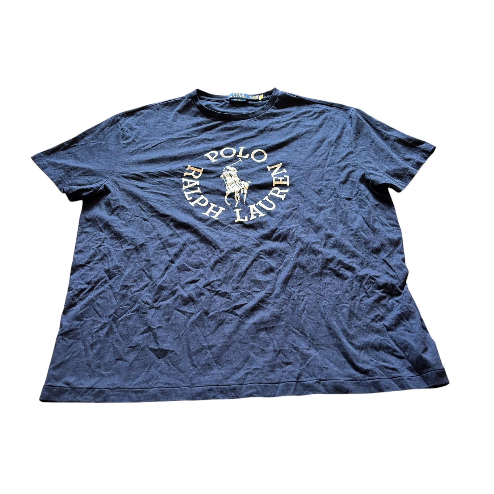 Polo Ralph Lauren Mens XL Classic Fit Navy Blue Big Pony Graphic T-Shirt Cotton gallery