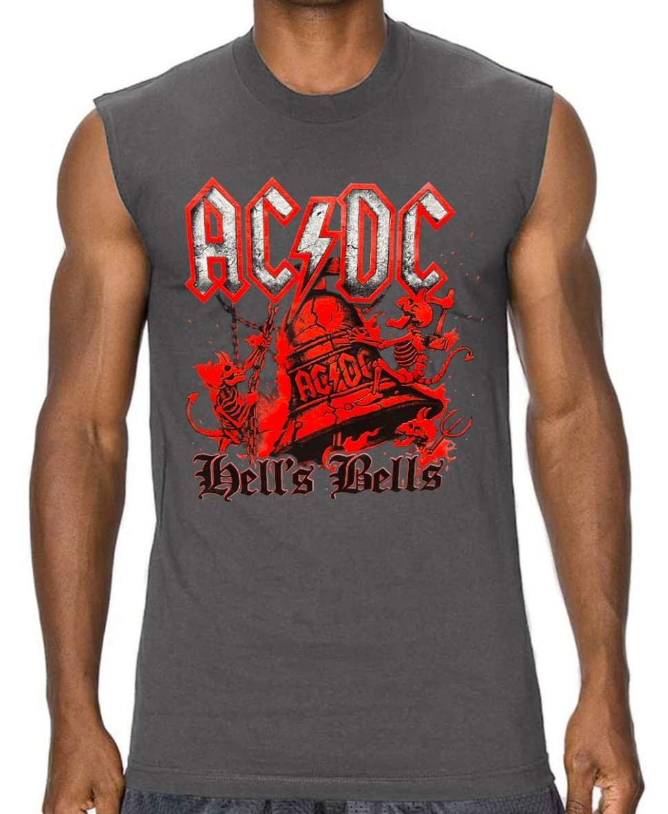 ACDC HELL'S BELLS ROCK Band Men's Muscle Shirt (Multiple Colors) gallery