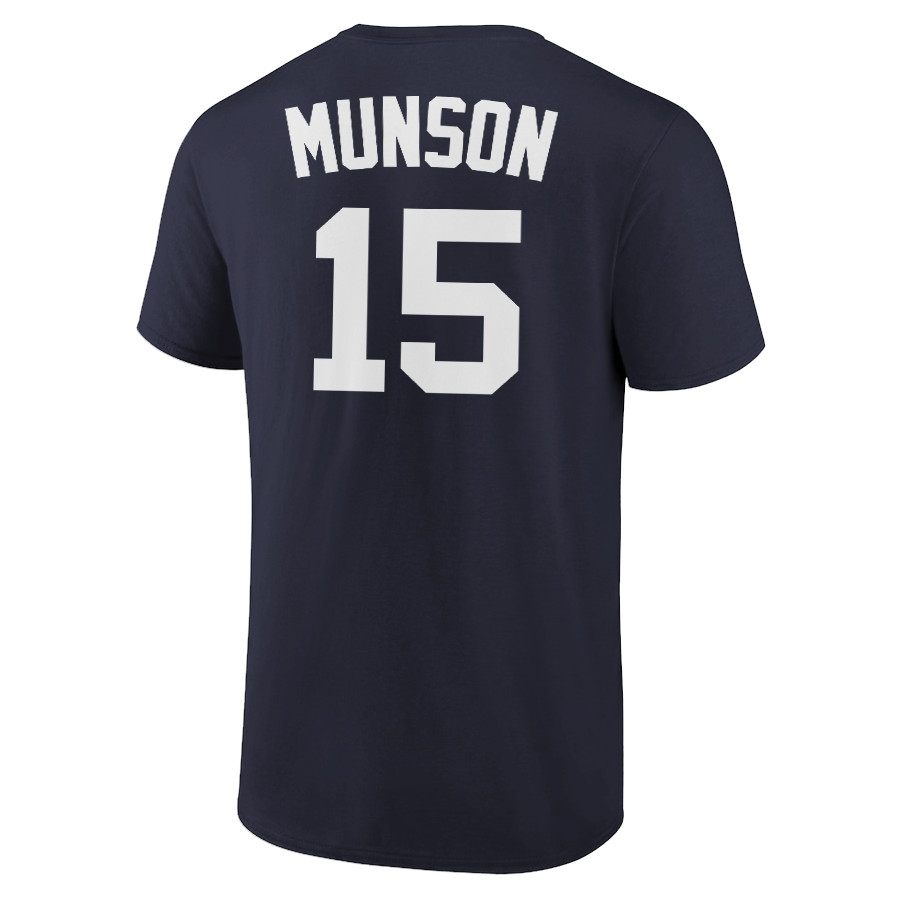 Thurman Munson T-Shirt New York Yankees Player Name and Number Soft Jersey Tee gallery