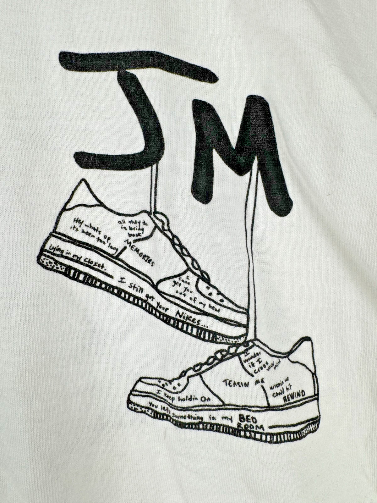 Size 2X - The Thread Shop Sony Jake Miller JM Sneaker Bouquet T-Shirt White gallery