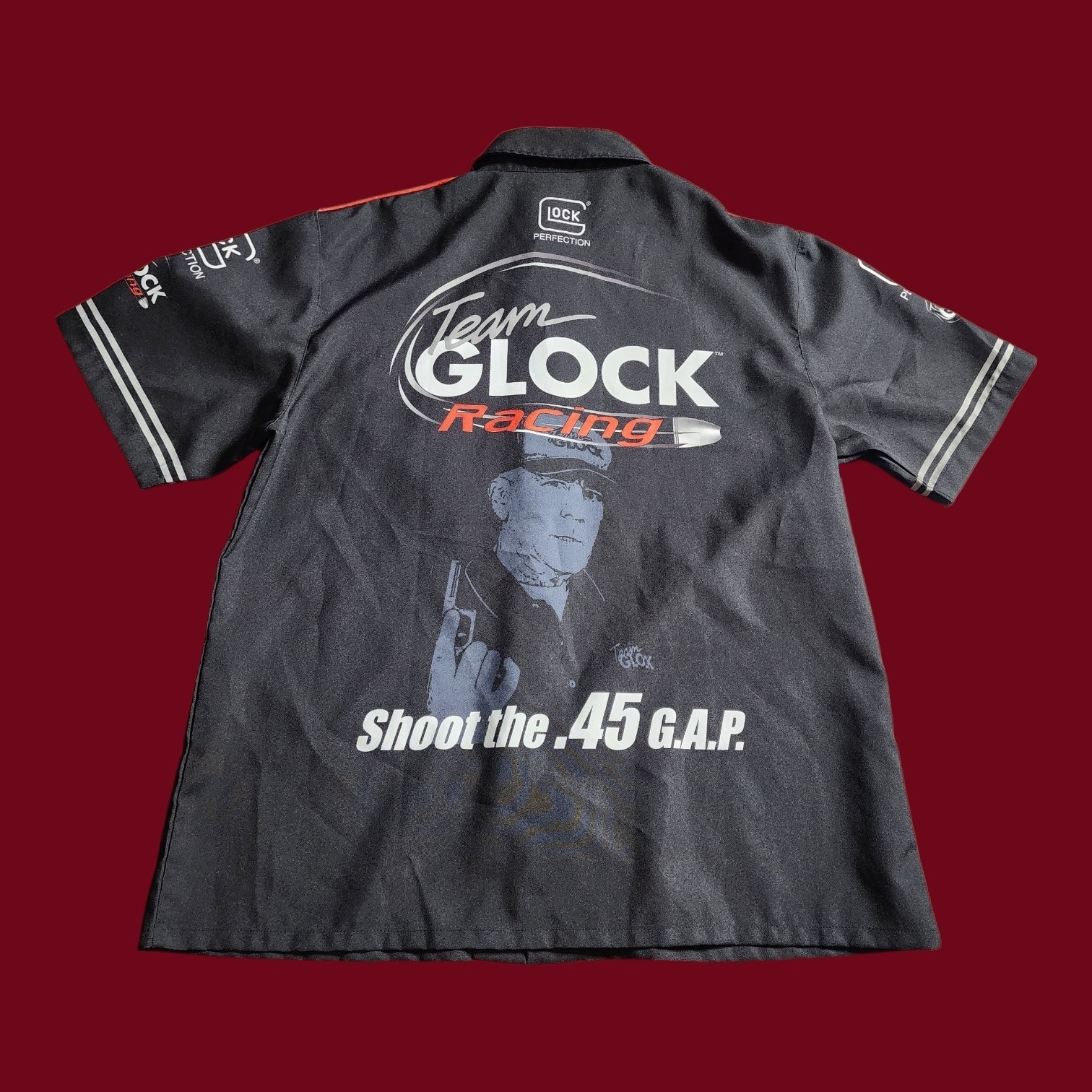 Mens XL Team Glock Perfection .45 Snap Shooting Jersey Shirt AOP gallery