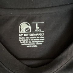 TACO BELL Work T Shirt Large Black Mexican Pizza Burrito Chalupa Employee 1308