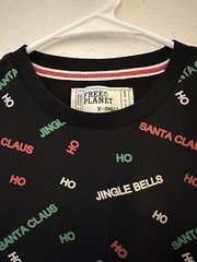 Free Planet, Santa Christmas Tee Cotton And Spandex, Size X-Small Chest 38
