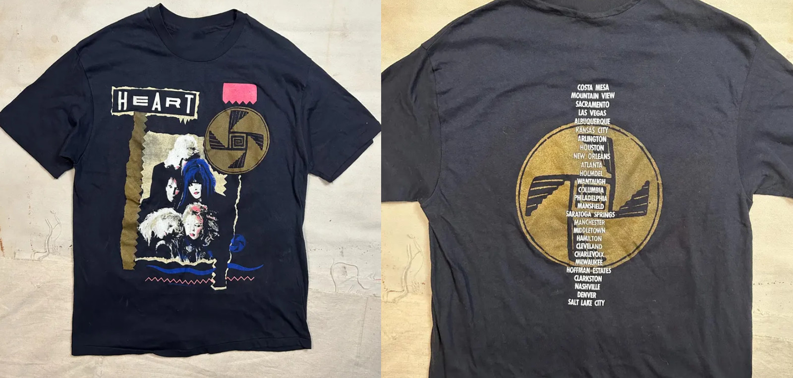 Vintage 1989 Heart Concert Tour Band Black All Size T-Shirt AM593 gallery