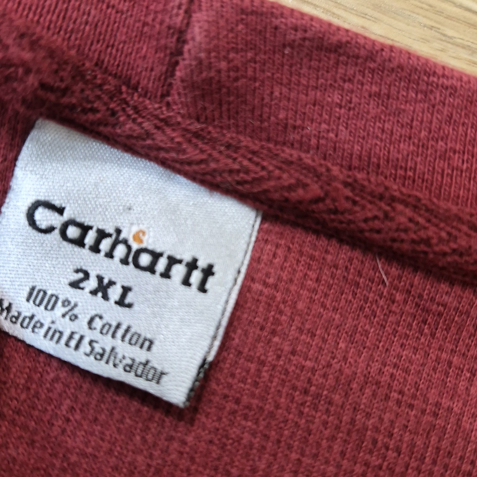 Carhartt Shirt Mens 2XL Thermal Red Waffle Knit Vintage Graphic Spellout Print gallery