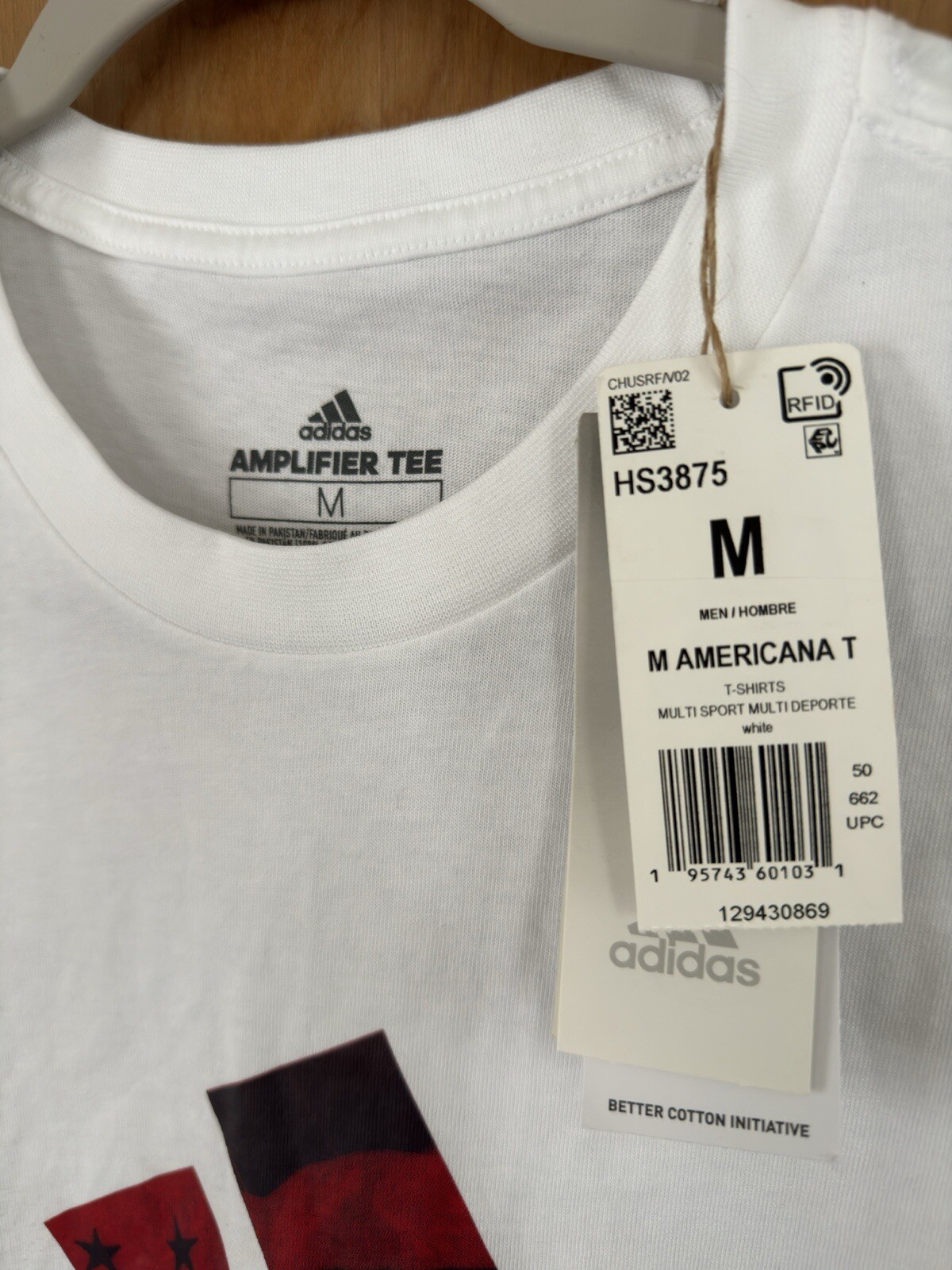 Adidas Men's Americana Graphic Short Sleeve T Shirt White / Scarlet Size M NWT gallery