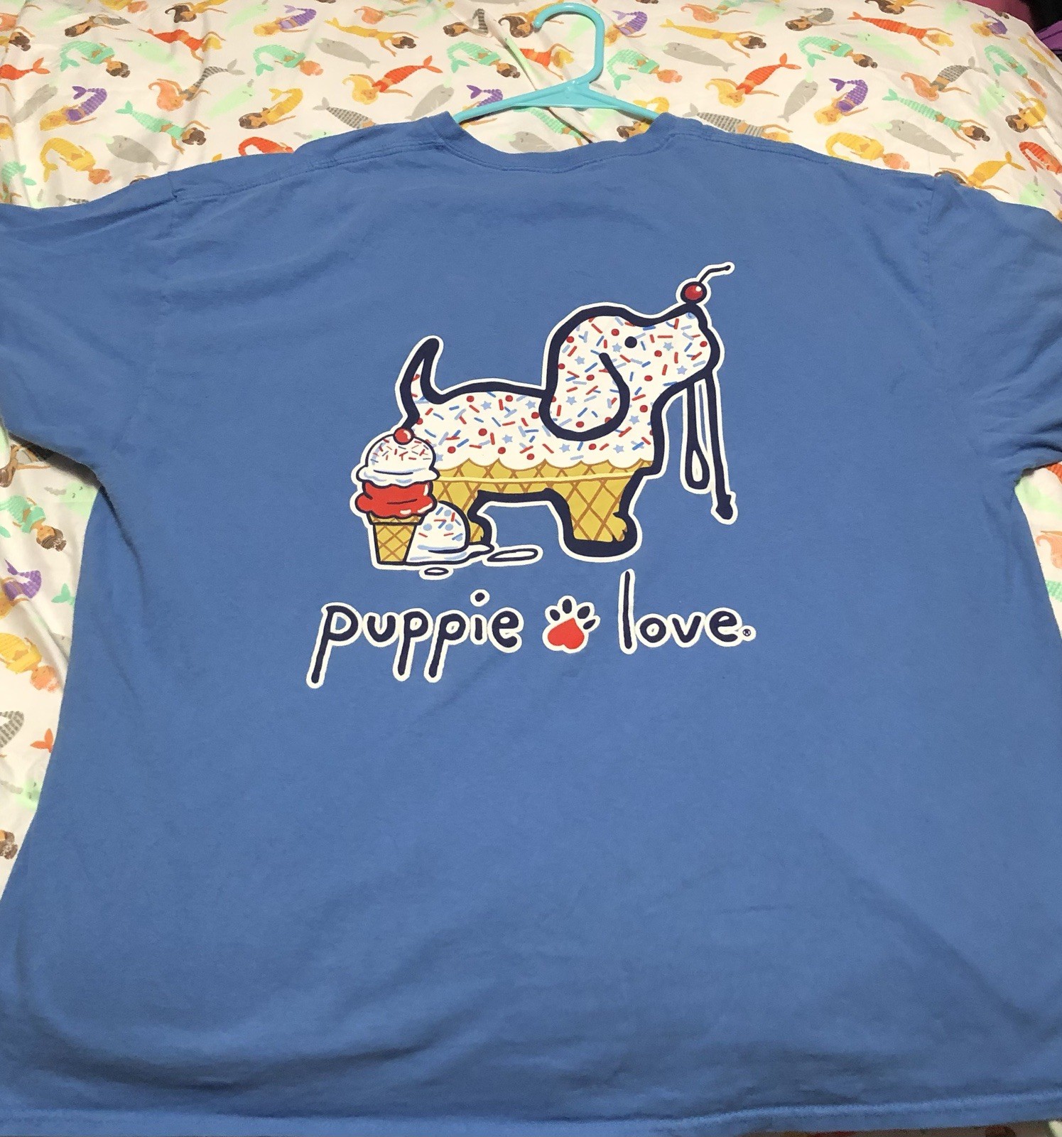 Puppie Love Mens XXL Tshirt Ice Cream Dog gallery