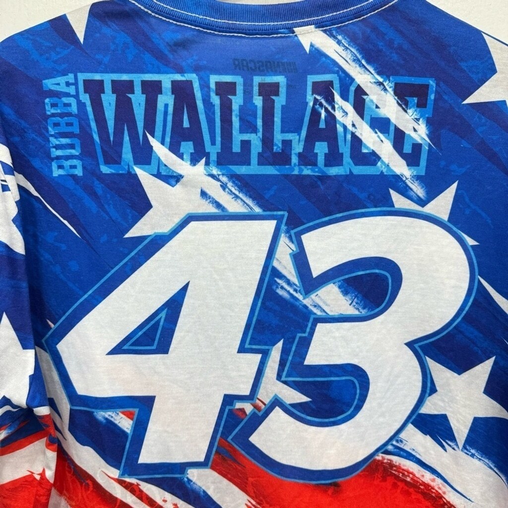 NASCAR Bubba Wallace #43 Red White & Blue Commemorative Shirt Medium gallery