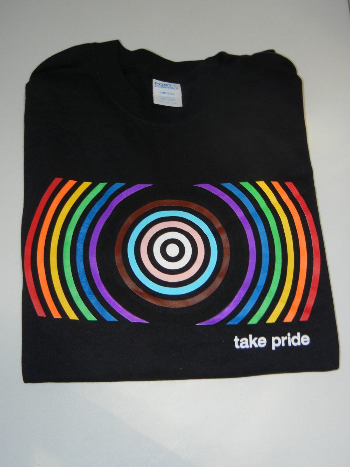 TARGET TAKE PRIDE – BULLSEYE RAINBOW LOGO T-SHIRT BLACK LGBTQ cotton/POLY L