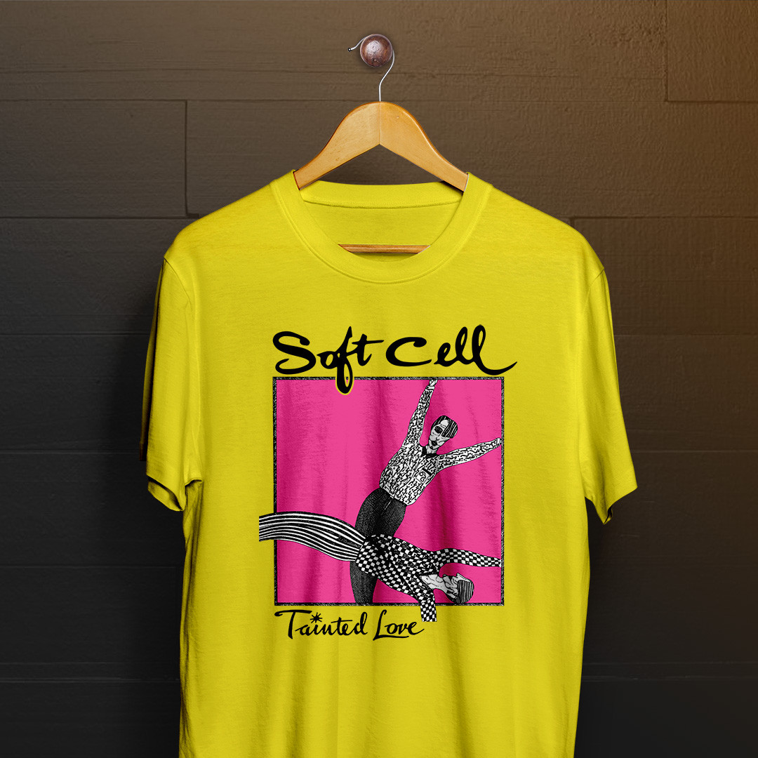 Soft Cell – Tainted Love – Logo  Short Sleeve Yellow All Size  Shirt OB10