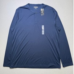 Alfani Men’s Alfatech Solid Henley, Neo Navy XL $45