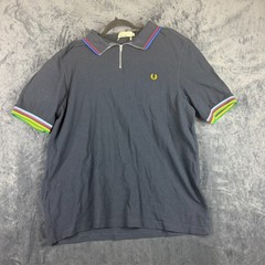Fred Perry Men’s Black & Blue Twin Tipped Dress Polo M3600 Preppy Size 2xl
