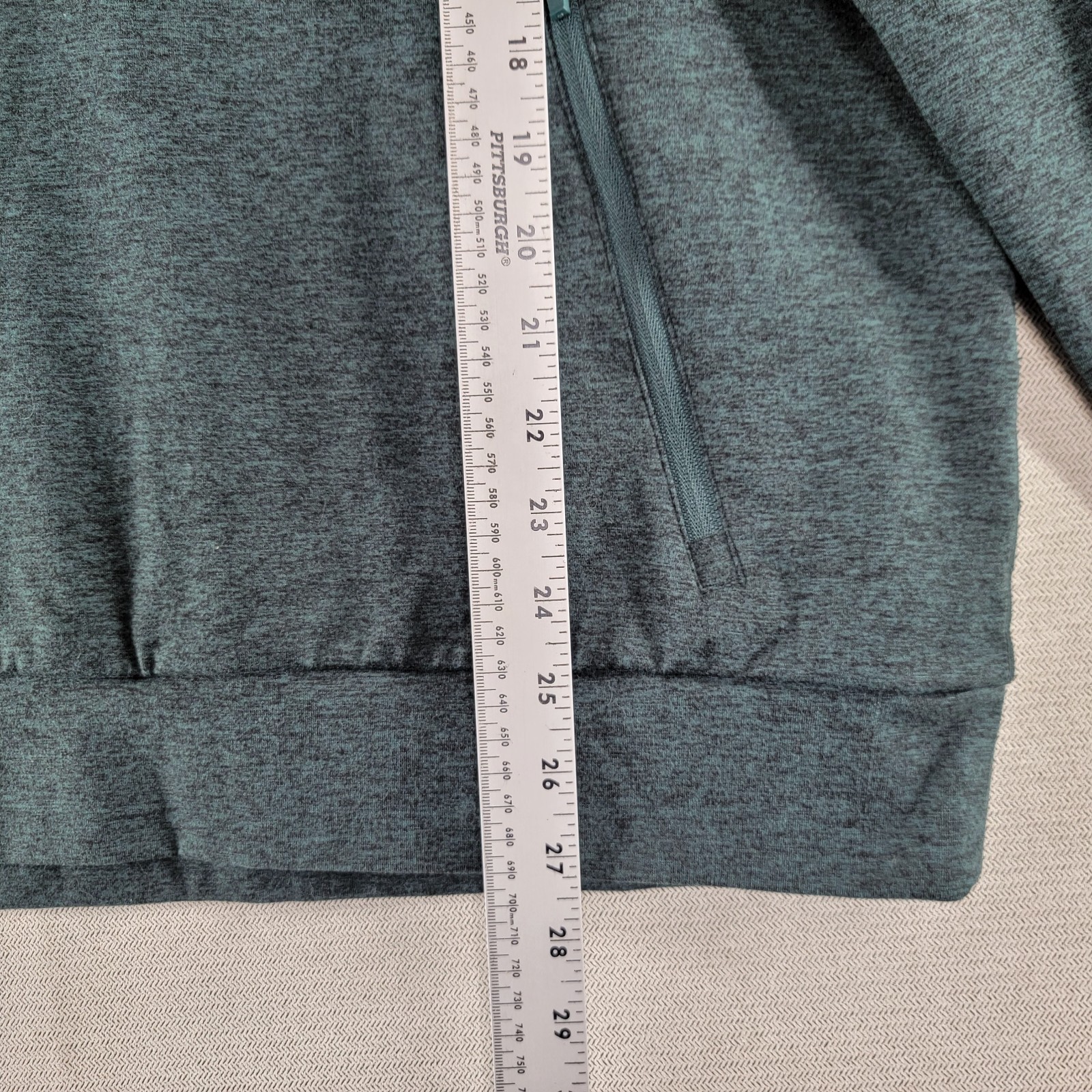 Quince Mens Hoodie Flowknit Performance Pullover Shirt Size Large Heather Green gallery
