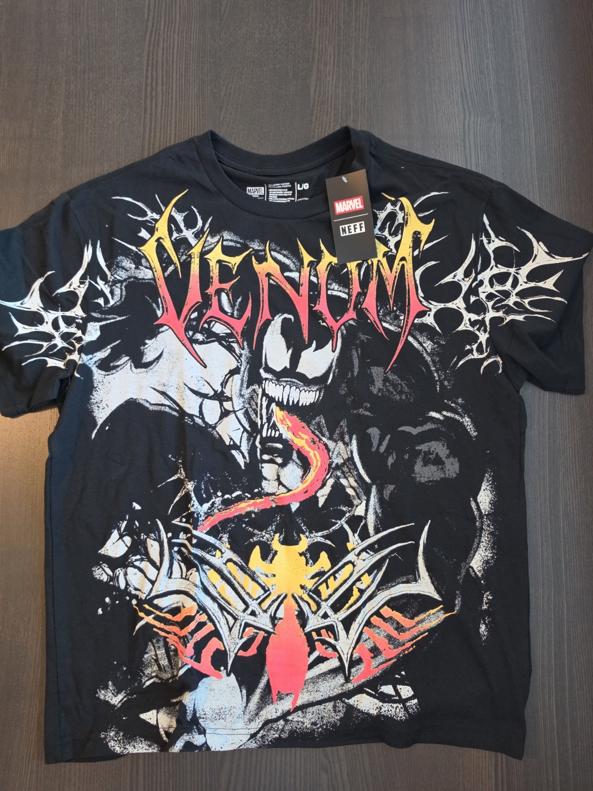 Marvel x NEFF Colab Venom Graphic Print T-Shirt Men’s Size Large