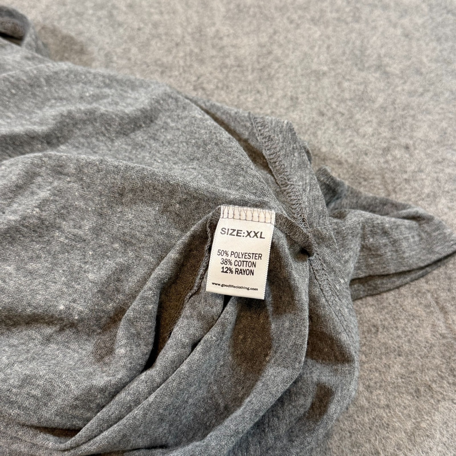 Goodlife Heathered Gray Tri-Blend Short Sleeve V-Neck T-Shirt Men's Size XXL gallery