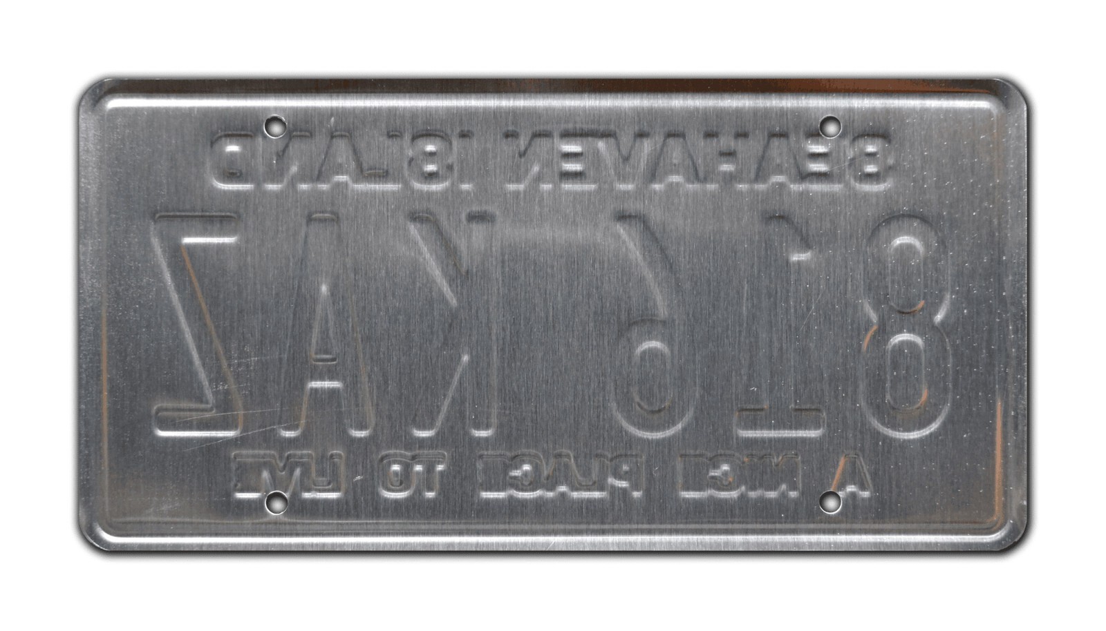The Truman Show Jim Carrey | 816 KAZ | Metal Stamped Replica Prop License Plate