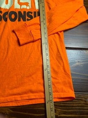 JERZEES Shirt, Mens Size Large, Orange, HUNT WISCONSIN, Hunting Top, Long Sleeve