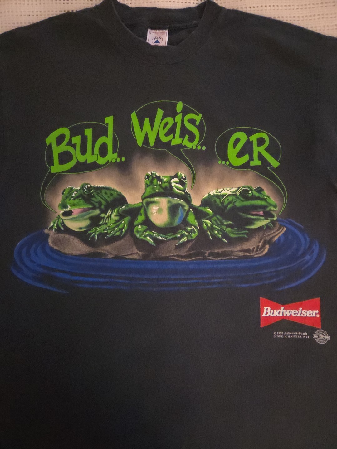 Vintage Bud-weis-er T-Shirt-Adult Lg-Double Side-Single Stitch 1995 Flawless gallery