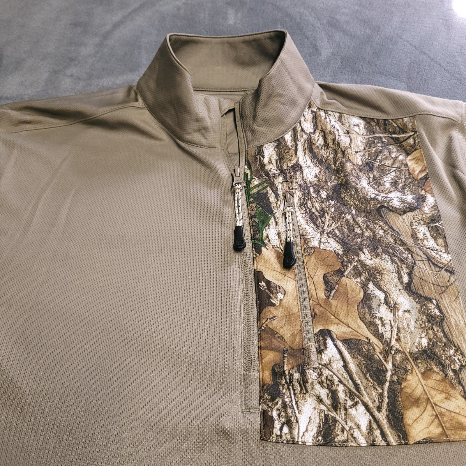 Magellan Outdoors Camouflage Long Sleeve 1/4 Zip Hunt Fish Large Shirt Logo gallery