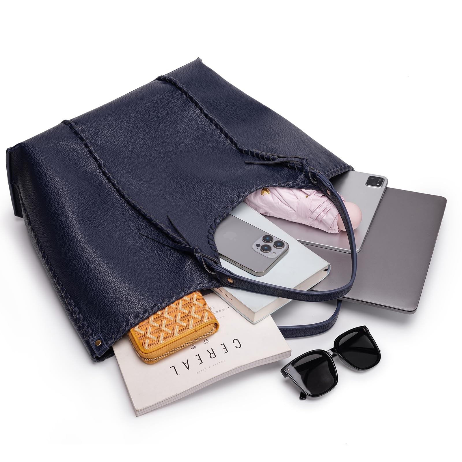 Leather Tote Bag for Women Large Laptop Business Work Handbag Women's Shoulde... gallery