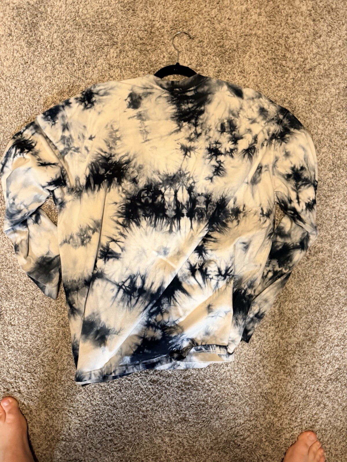 YoungLA Shirt Mens XL Blue White Tie Dye Logo Crew Neck Long Sleeve Pullover gallery