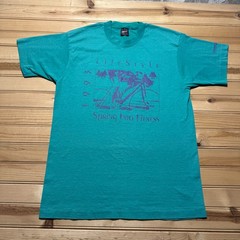 Vintage 1993 LifeStyle Spring Into Fitness Cycling Graphic T-Shirt USA – Large