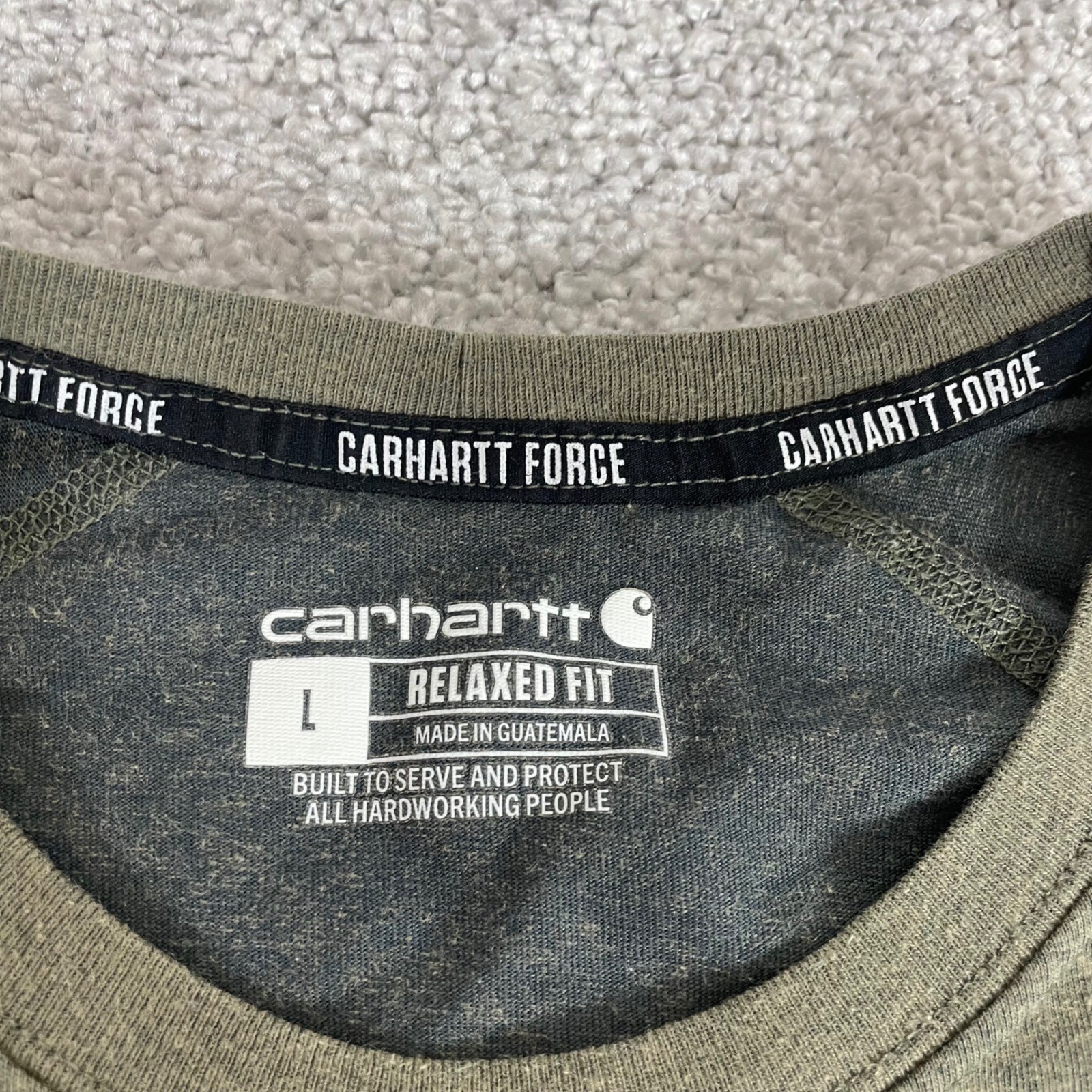 Carhartt Force T Shirt Mens Large Relaxed Fit Pocket Utility Performance Green gallery