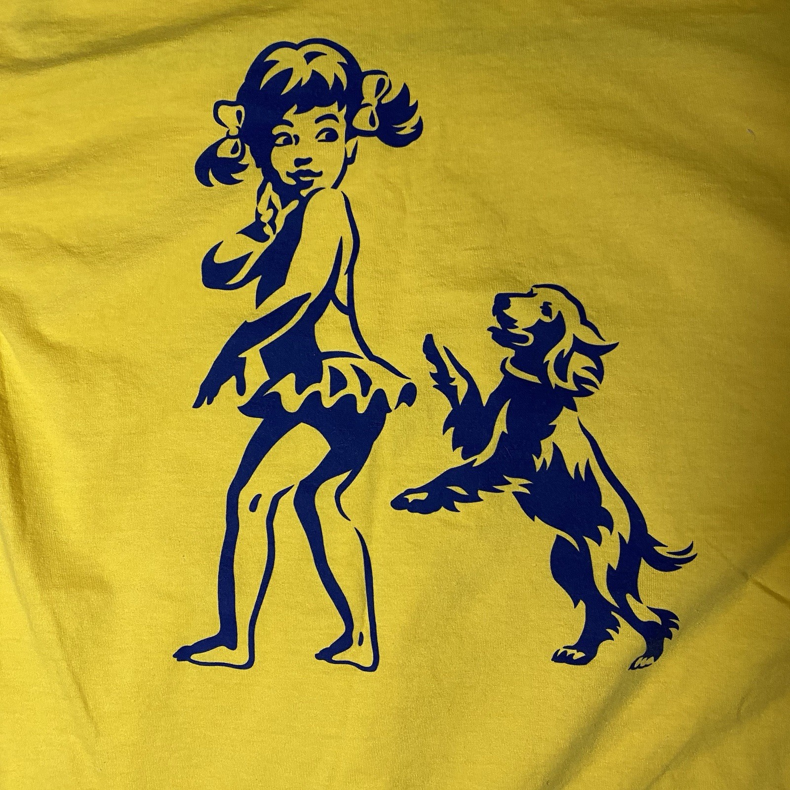Yellow Coppertone Girl and Dog On Back Shirt Men’s Size Large Unisex gallery