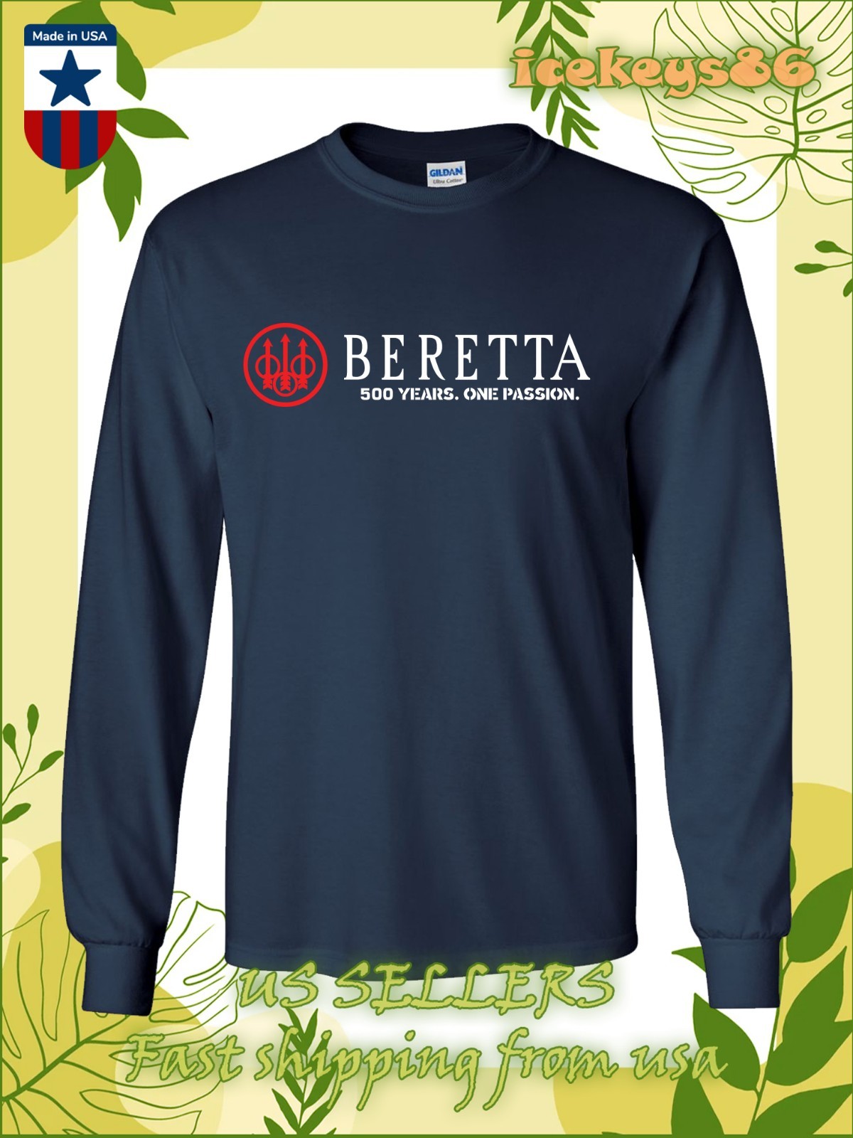 New Tee Shirt BERETTA Firearms Logo Men's Long Sleeve T-Shirt American Tee Shirt gallery