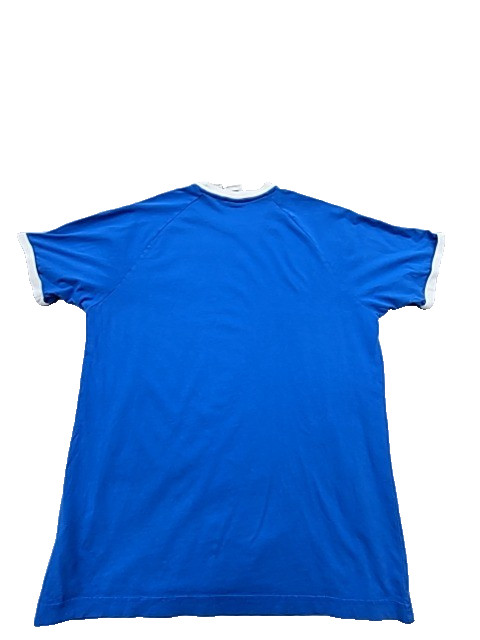 Adidas Mens T-Shirt Blue 3-Stripes XXL Short Sleeve Striped Crew Neck gallery